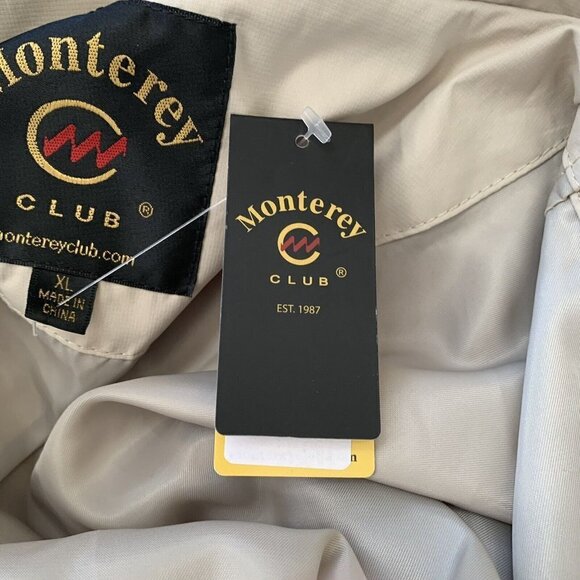 Monterey Club Men’s XL Khaki Heritage Palms Logo Zip Golf Windbreaker New - Picture 15 of 15